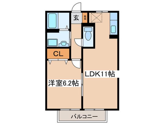 SAKULA(1LDK/1階)の間取り写真