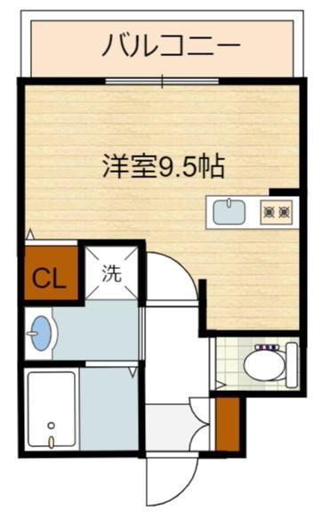 ISE伊勢 住之江7407(1K/2階)の間取り写真
