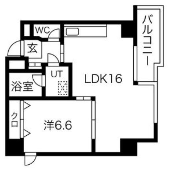 プロシード桜の宮(1LDK/4階)の間取り写真