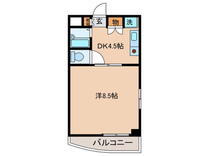 OS13(1DK/4階)の間取り写真