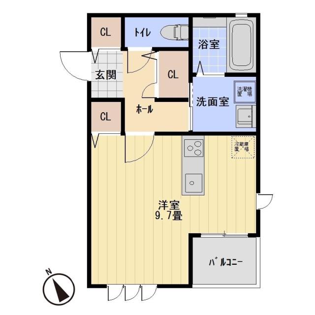 EL CIELO B (1K/1階)の間取り写真