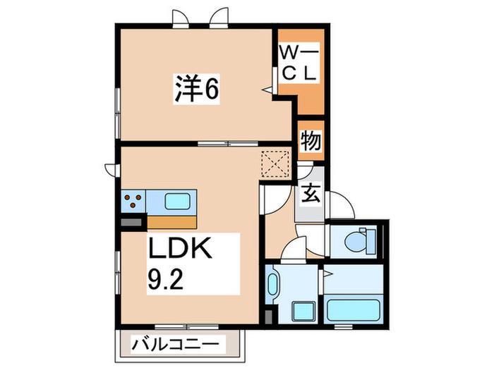 グレイスさくら(1LDK/1階)の間取り写真