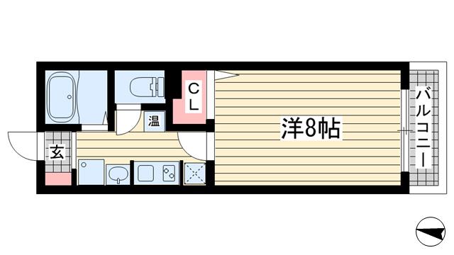 サンコーガルフタワー(1K/6階)の間取り写真