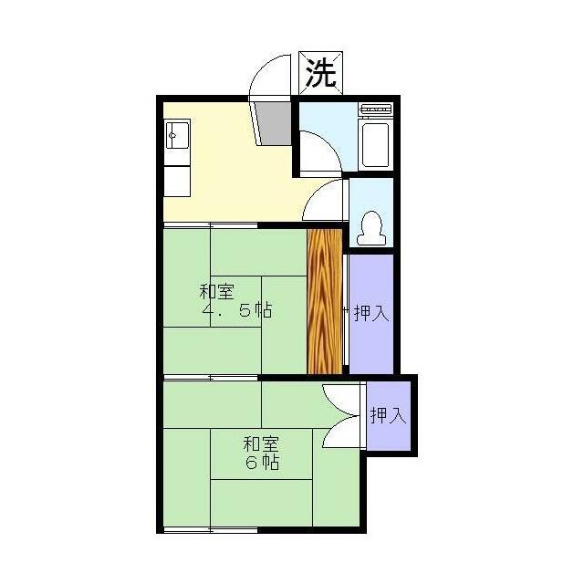 柴田コーポ(2K/1階)の間取り写真