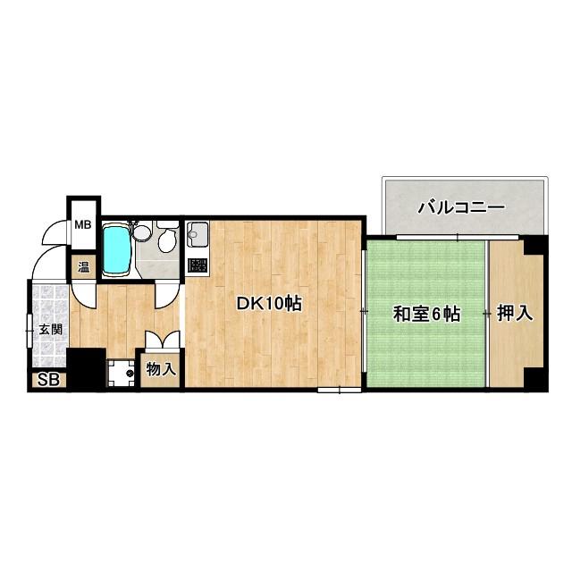 メゾン東船場(1LDK/5階)の間取り写真