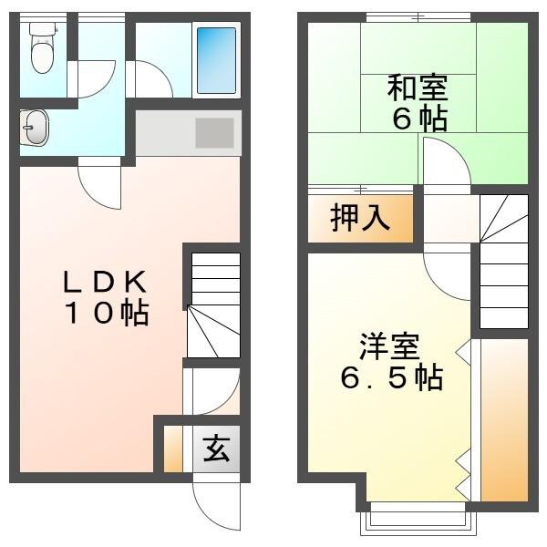 アメニティ清水(2LDK/1階)の間取り写真