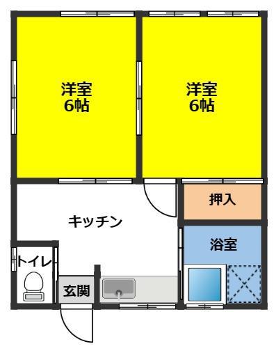 アペックス城西(2K/2階)の間取り写真
