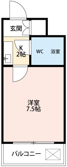 Tテラス明大寺(1K/4階)の間取り写真
