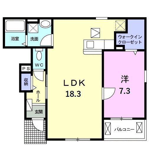 クレストメゾンI(1LDK/1階)の間取り写真
