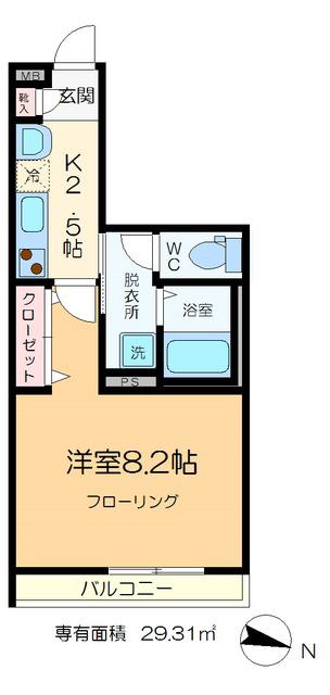 LA FRONTERA(1K/1階)の間取り写真