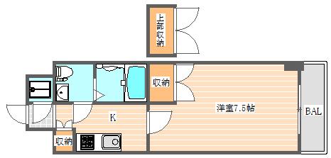 NO70 HARBOR サウス TOWER(ワンルーム/9階)の間取り写真