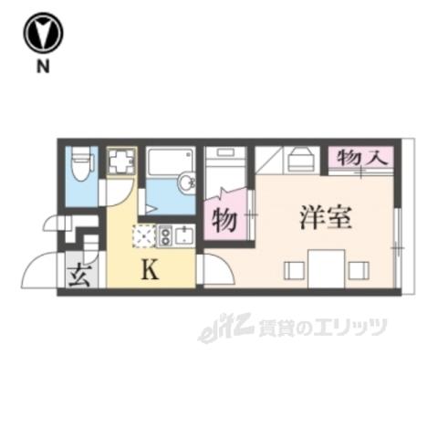 レオパレスビクトアール法隆寺(1K/2階)の間取り写真