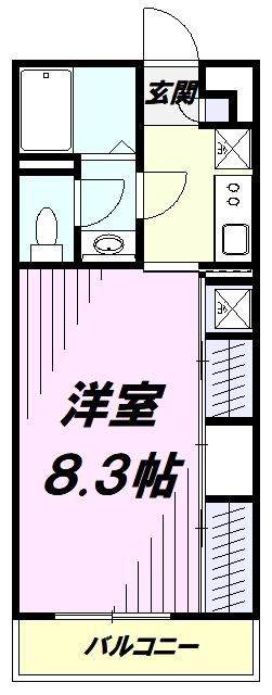 リブリ・立川幸町(1K/1階)の間取り写真