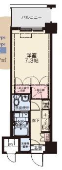NO.81 AMARIGE(1K/1階)の間取り写真