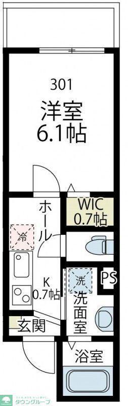 ZEHマンションII(1K/3階)の間取り写真
