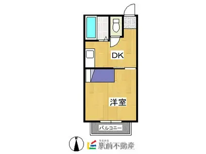 ロングヒルI(1K/2階)の間取り写真