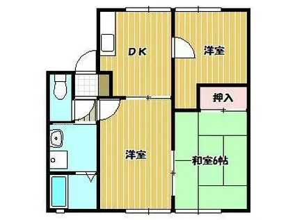 グランコート長野 C棟(3DK/2階)の間取り写真