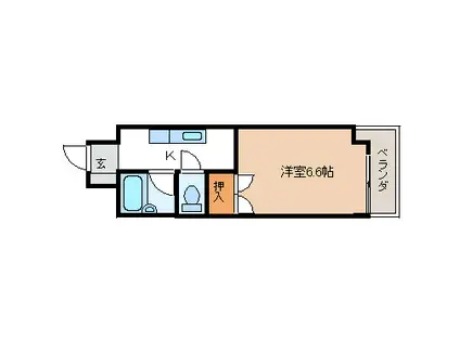 ロイヤルヒルズ柳生III(1K/3階)の間取り写真
