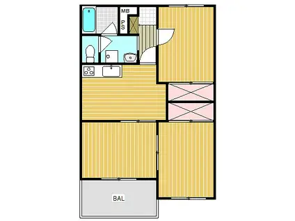 アーバンライフ玉川(3DK/2階)の間取り写真