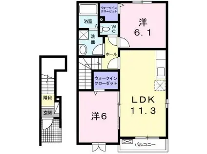 サンリット・スクエア(2LDK/2階)の間取り写真