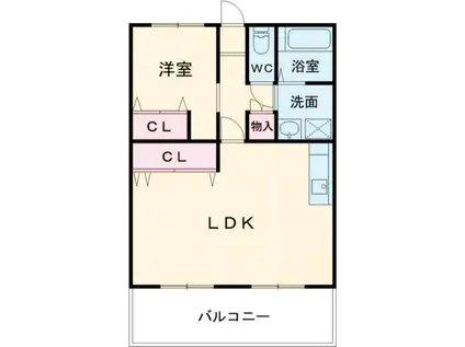 春陽館まつせ(1LDK/1階)の間取り写真