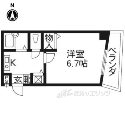 プレサンス京都駅前(1K/8階)の間取り写真