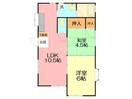 メゾンサンライトIII(2LDK/1階)の間取り写真