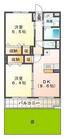 フォーレスト(2LDK/1階)の間取り写真