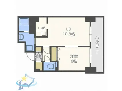 ティアラタワー中島倶楽部(1LDK/31階)の間取り写真