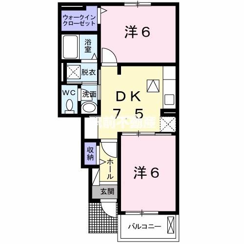 カレントヒルズ善導寺I(2DK/1階)の間取り写真