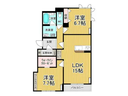 セレッソ(2LDK/2階)の間取り写真