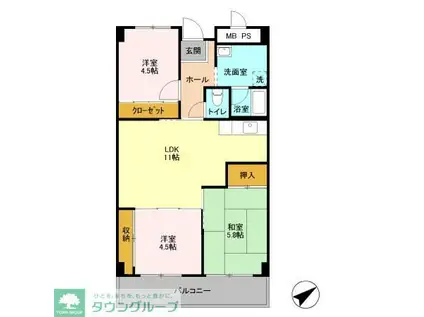 ファーストコーポ幕張本郷(3LDK/8階)の間取り写真