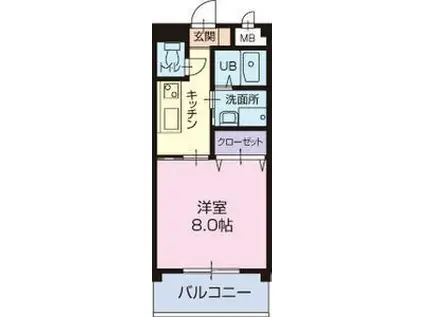 レントリアノン(1K/1階)の間取り写真