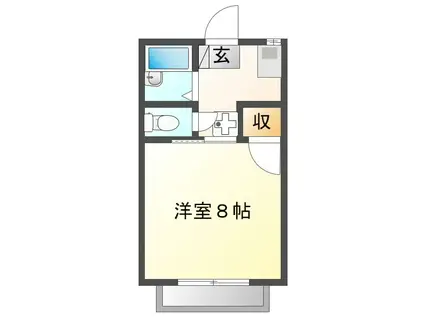 コーポDOHI A棟(1K/1階)の間取り写真