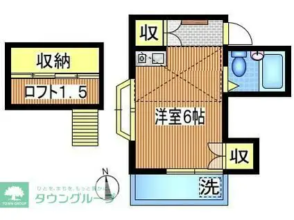 フラット(ワンルーム/1階)の間取り写真