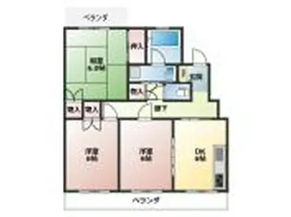 THE FK GARDEN(3DK/4階)の間取り写真