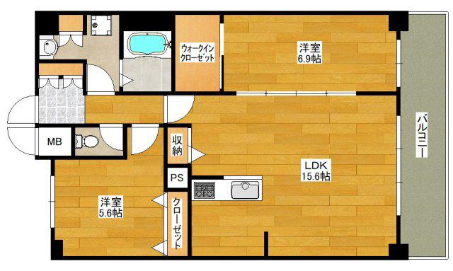セノアタワー新大阪(2LDK/14階)の間取り写真