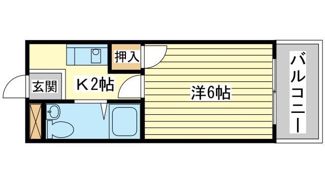 プチカントリービルヒラタ(1K/2階)の間取り写真