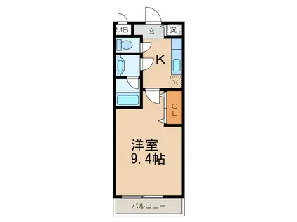 ティエラハウス西小二里(1K/2階)の間取り写真