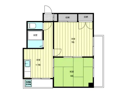 メゾン栄(2DK/4階)の間取り写真