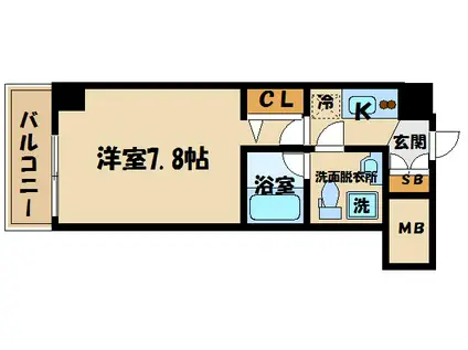 シャルマンパレ神戸花隈(1K/5階)の間取り写真