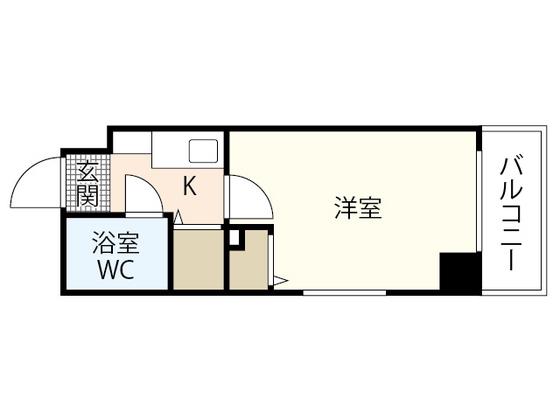 ダイアパレス平和通(1K/2階)の間取り写真