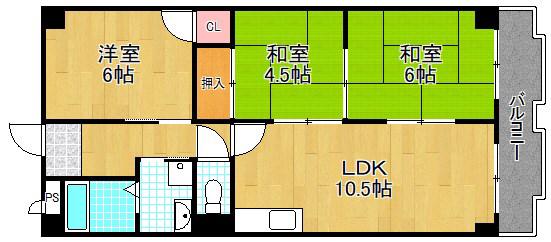 エクレールやぐら(3LDK/1階)の間取り写真