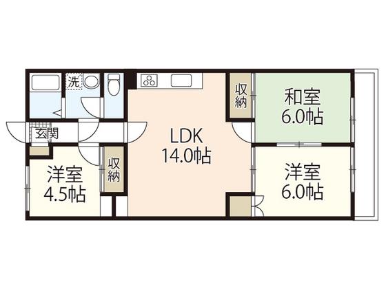 第2イギリス館(3LDK/2階)の間取り写真