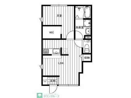 バレミックス辻堂(1LDK/1階)の間取り写真