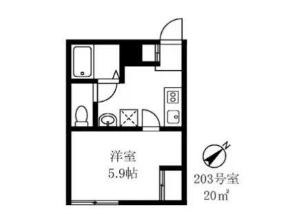 早稲田鶴巻IMAハウス(1K/2階)の間取り写真