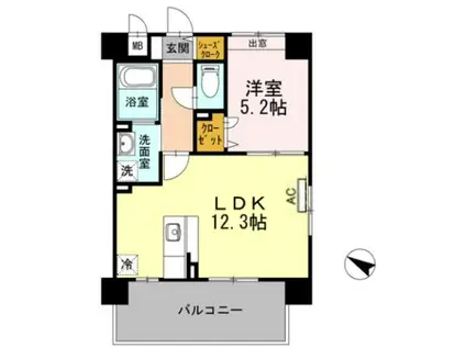 CASA DE FINO(1LDK/4階)の間取り写真