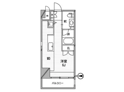 アーデンタワー南堀江(ワンルーム/11階)の間取り写真