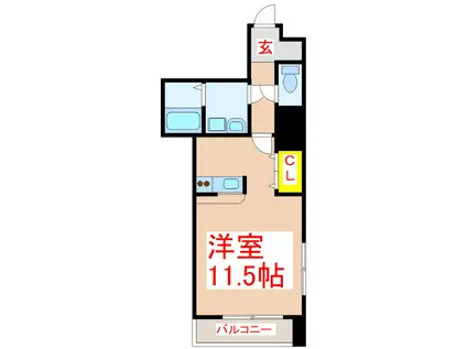 ララポート松(ワンルーム/5階)の間取り写真