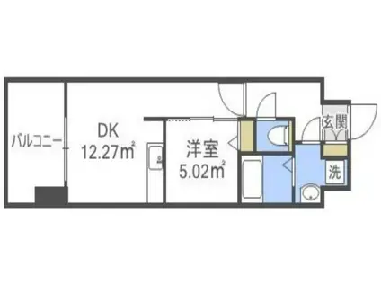 ルーセント ヴィヴァ糸島(1DK/6階)の間取り写真